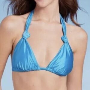 Sky Blue knotted straps Bikini Top